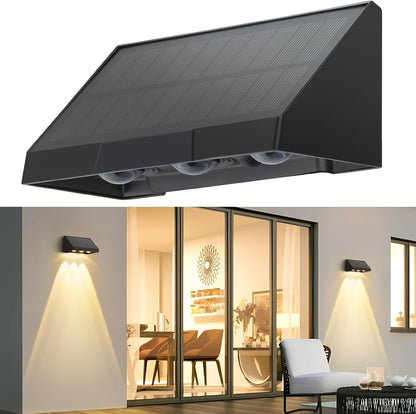 ZMH Solarlampen für Außen Garten 4ER Solar Wandleuchte Aussen Wand LED