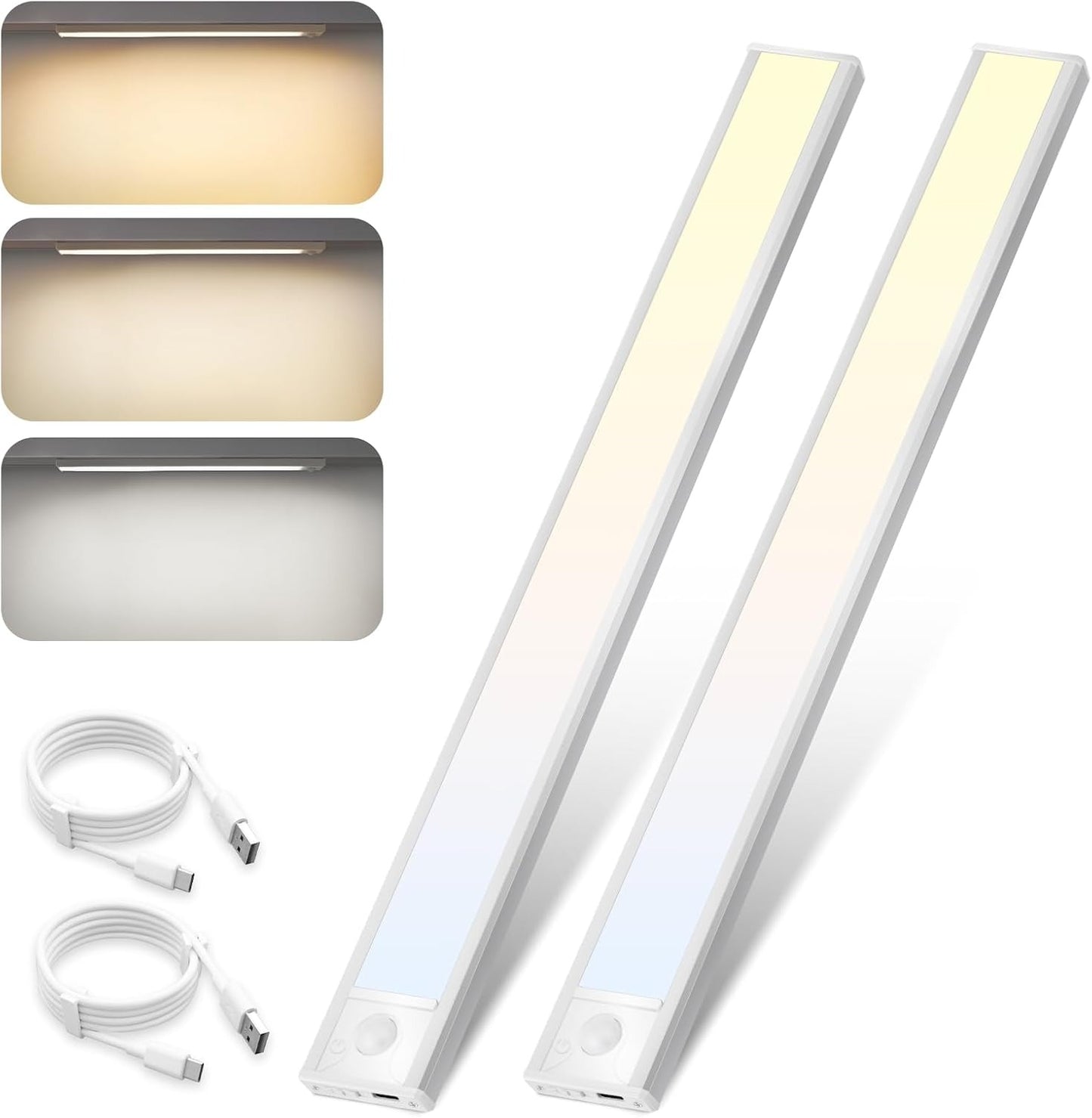 ZMH Schrankbeleuchtung LED Unterbauleuchte Küche 20-40CM Dimmbar Silber