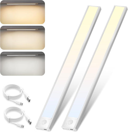 ZMH Schrankbeleuchtung LED Unterbauleuchte Küche 20-40CM Dimmbar Silber