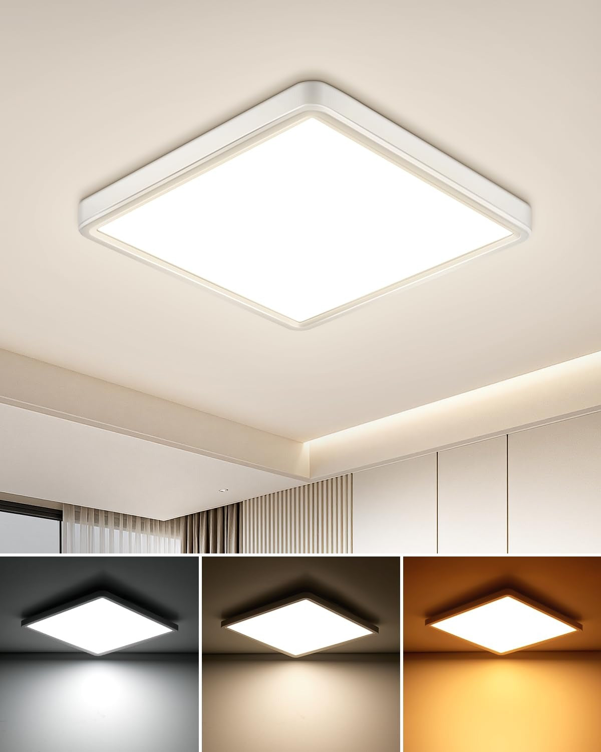 ZMH  LED-Deckenlampe mit Radar-Bewegungsmelder & Dämmerungssensor 18 W