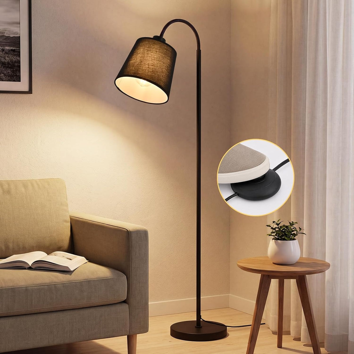 Stehlampe Wohnzimmer Bogenlampe 160 cm Stehleuchte 360° drehbarem