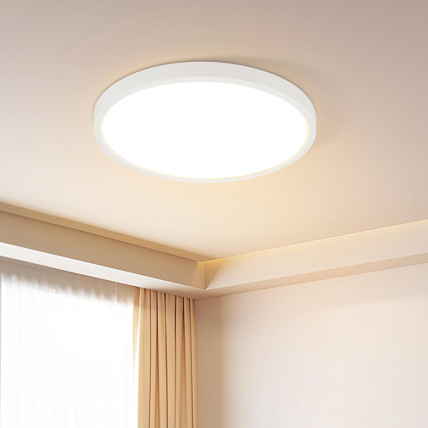 Deckenlampe LED Deckenleuchte Flach - Rund Badezimmerlampe 18CM IP44 Wasserdicht Badlampe Küchenlampe Decke Weiß Flurlampe 15W Augenschutz 3000K Warmweiß Schlafzimmerlampe