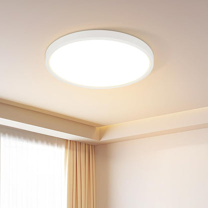 Deckenlampe LED Deckenleuchte Flach - Rund Badezimmerlampe 18CM IP44 Wasserdicht Badlampe Küchenlampe Decke Weiß Flurlampe 15W Augenschutz 3000K Warmweiß Schlafzimmerlampe