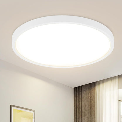Deckenlampe LED Deckenleuchte Flach - Rund Badezimmerlampe 18CM IP44 Wasserdicht Badlampe Küchenlampe Decke Weiß Flurlampe 15W Augenschutz 3000K Warmweiß Schlafzimmerlampe