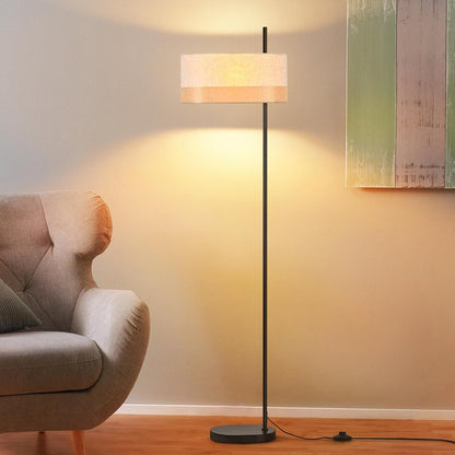 ZMH Stehlampe Vintage Stehleuchte Wohnzimmer Standlampe Stoffschirm