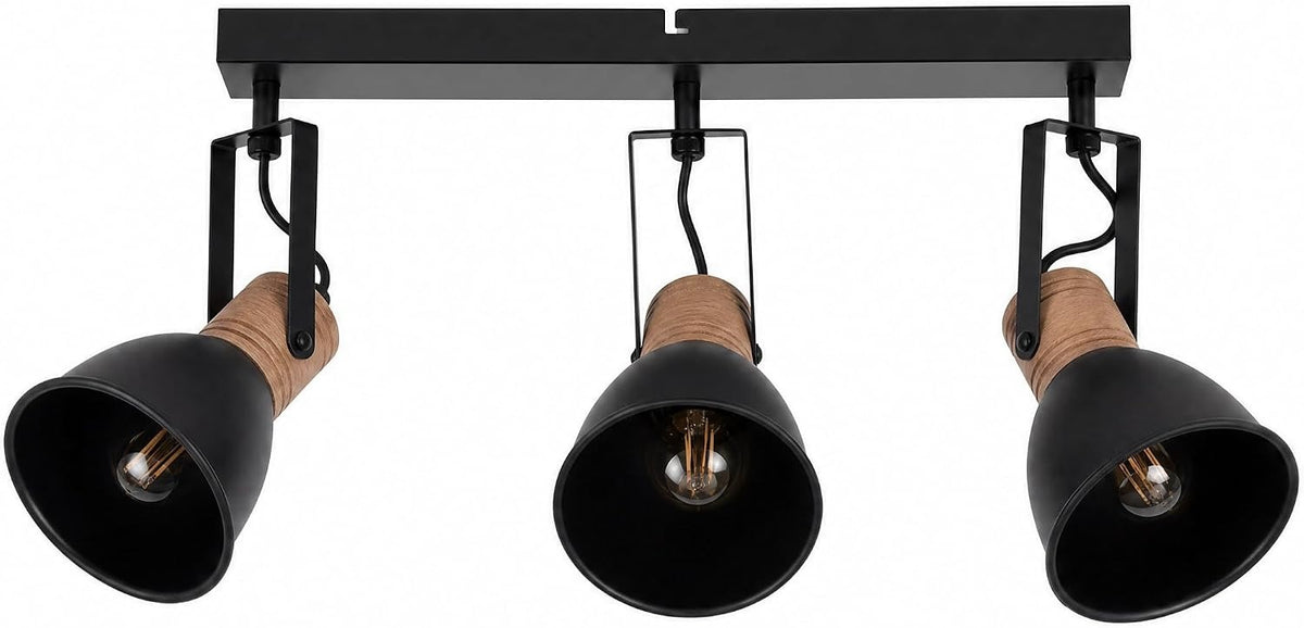 ZMH Deckenstrahler 1-4 Flammig Schwarz Deckenlampe Vintage Wohnzimmerlampe