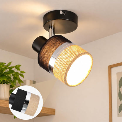 ZMH LED Deckenstrahler Deckenlampe Schwarz 4-1 Flammig Deckenleuchte