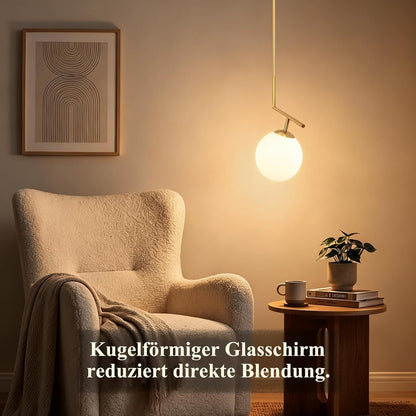 ZMH Pendelleuchte Opal Glas Esstisch Gold Schlafzimmer Modern Hängelampe
