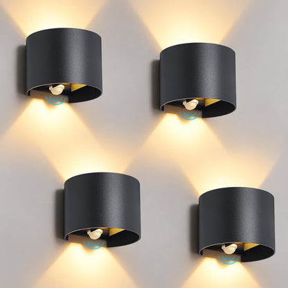 ZMH LED Aussenlampe mit Bewegungsmelder 4 Stück Außenwandleuchte 3000K