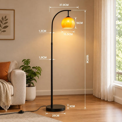 ZMH Bogenlampe Vintage Stehlampe Wohnzimmer Stehleuchte E27 Industrial
