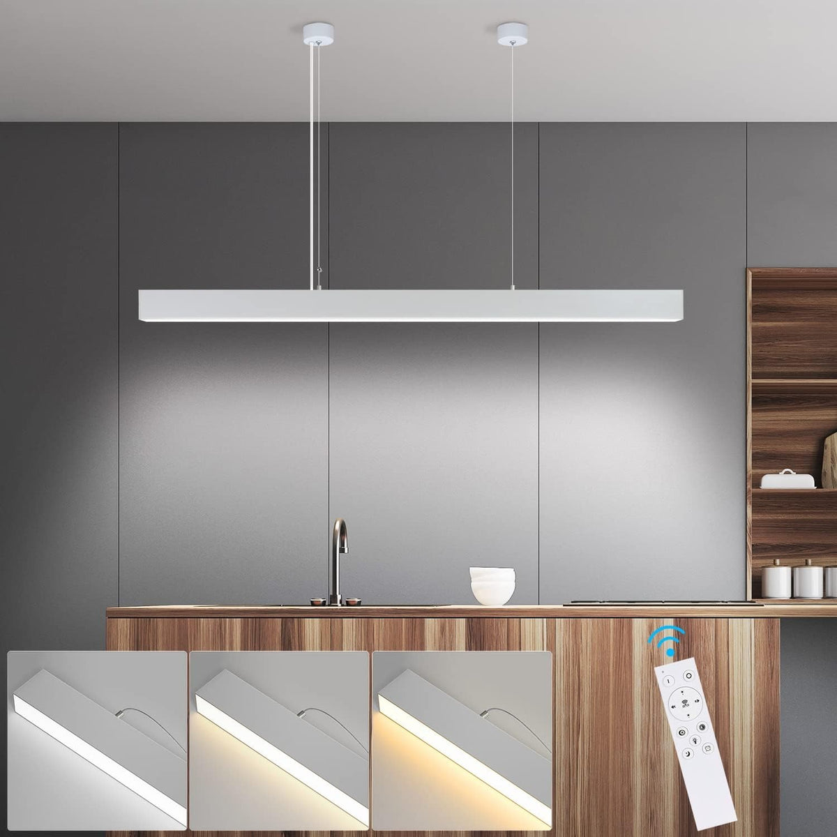 ZMH LED Pendelleuchte Esstisch Hängelampe Dimmbar - Modern Weiss