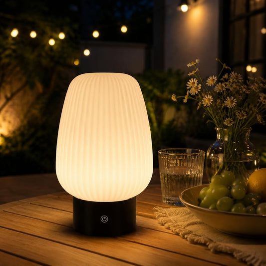 ZMH Nachttischlampe LED Tischlampe Akku - Tischleuchte Kabellos Aufladbar