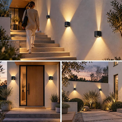 ZMH LED Aussenlampe mit Bewegungsmelder 4 Stück Außenwandleuchte 3000K