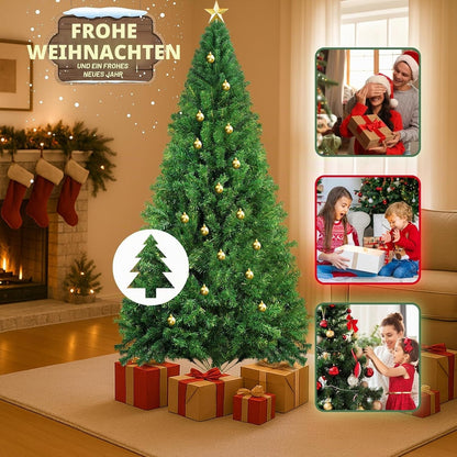ZMH Künstlicher Weihnachtsbaum 210 cm - Spritzguss Mix aus naturgetreuem PVC