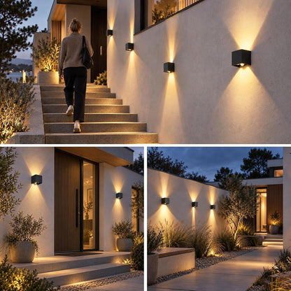 ZMH Außenwandleuchte mit Bewegungsmelder 4 Stück LED Aussenlampe 3000K