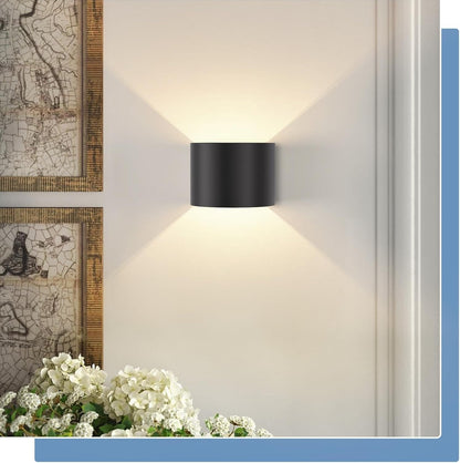 ZMH Wandleuchte Aussen LED Wandlampe innen: Außenwandleuchten Schwarz