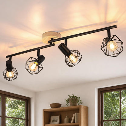 ZMH LED Deckenstrahler 1-4 Flammig Deckenlampe Schwarz Deckenleuchte