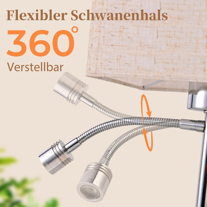 ZMH Schreibtischlampen mit Kabel E27 Tischlampe mit LED Leselampe