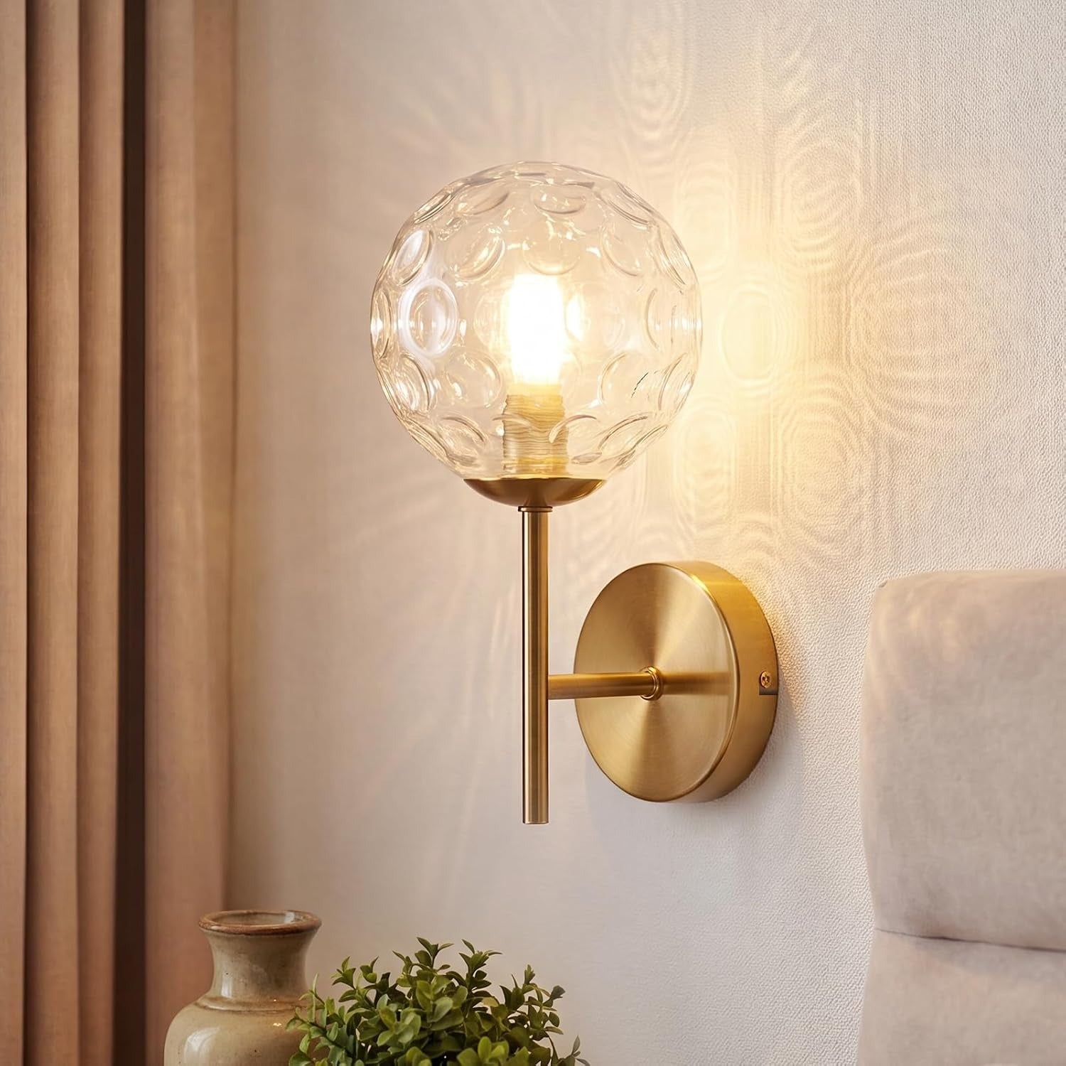 ZMH Wandleuchte Innen Wohnzimmer Wandlampe Flurlampe Gold G9 Metall