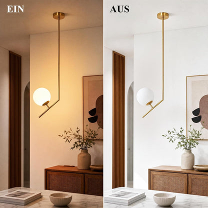 ZMH Gold Pendelleuchte Esstisch 1 Flammig Modern Hängelampe Schlafzimmer