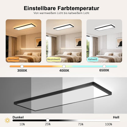 ZMH LED Deckenlampe Flach Weiß Deckenleuchte Rechteckige Küchenlampe