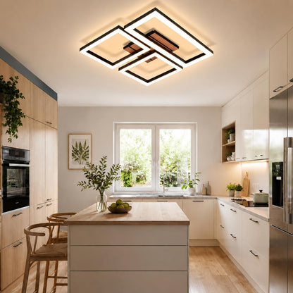 ZMH LED Deckenlampe Wohnzimmer Deckenleuchte Schwarz Wohnzimmerlampe 37cm