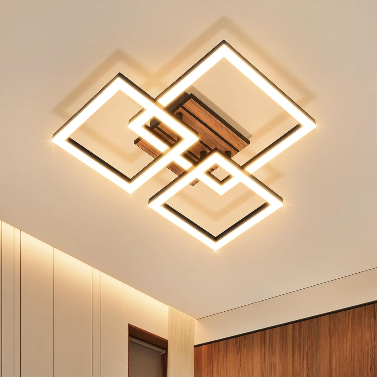 ZMH LED Deckenleuchte Schlafzimmer Deckenlampe 21W Schwarz Küchenlampe