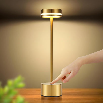 ZMH Tischlampe Akku LED Tischleuchte Kabellos - Nachttischlampe Dimmbare mit USB-C Aufladbar Batterie Touch Lampe Gold Tischlampen