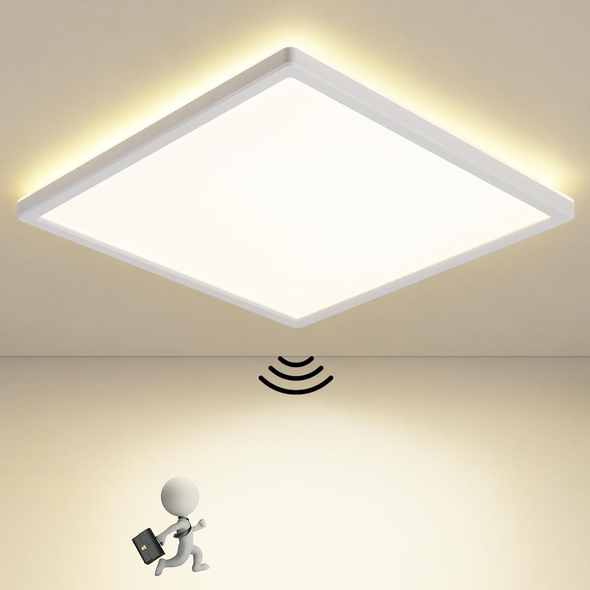 ZMH  LED-Deckenlampe mit Radar-Bewegungsmelder & Dämmerungssensor 18 W