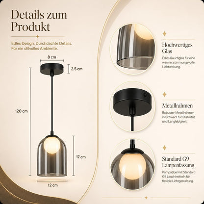 ZMH Pendelleuchte esstisch G9 Lampenfassung Eins (ohne Leuchtmittel)
