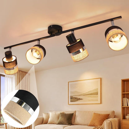 ZMH LED Deckenstrahler Deckenlampe Schwarz 4-1 Flammig Deckenleuchte