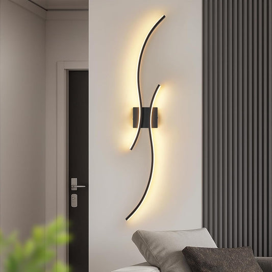 ZMH LED Wandleuchte Innen 100cm - 14W Wandlampe Schwarz Flurlampe Wand | Modern Design 3000K Warmweiß Minimalistische