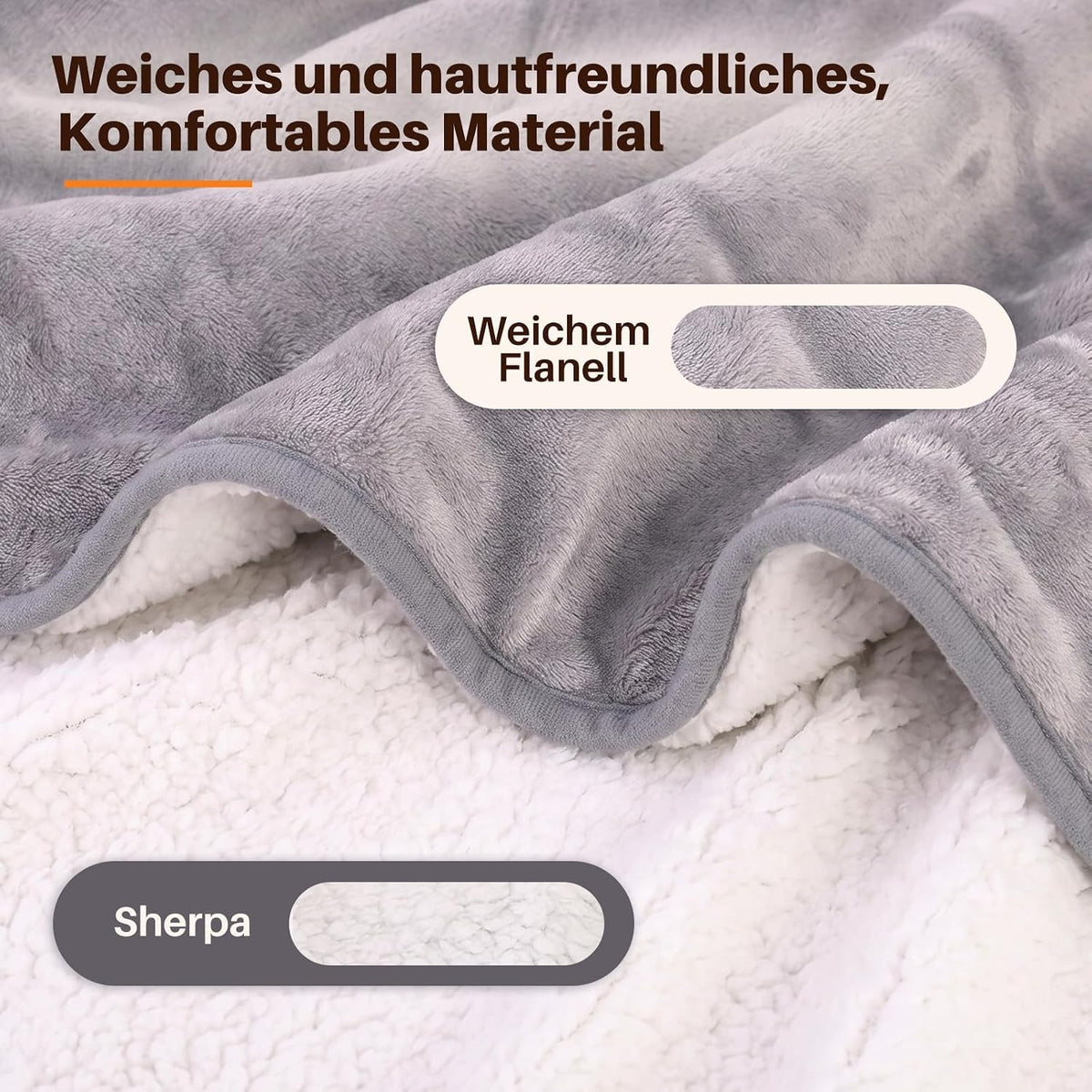 ZMH Heizdecke mit Abschaltautomatik Wärmedecke 200x180 cm 6 Heizstufen