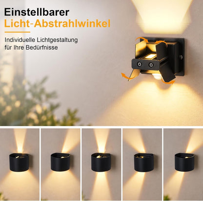 ZMH LED Aussenlampe mit Bewegungsmelder 4 Stück Außenwandleuchte 3000K