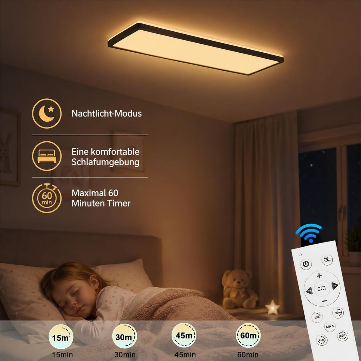ZMH LED Deckenlampe Flach Weiß Deckenleuchte Rechteckige Küchenlampe