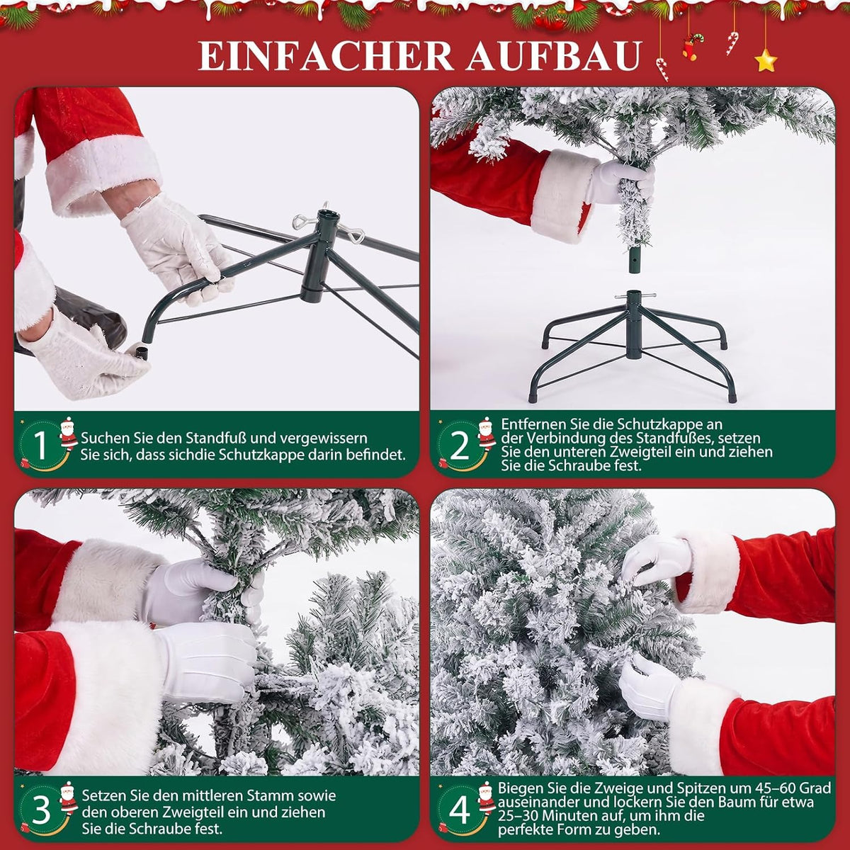 ZMH Künstlicher Weihnachtsbaum 210cm, Tannenbaum Künstlich PVC Christmas Tree