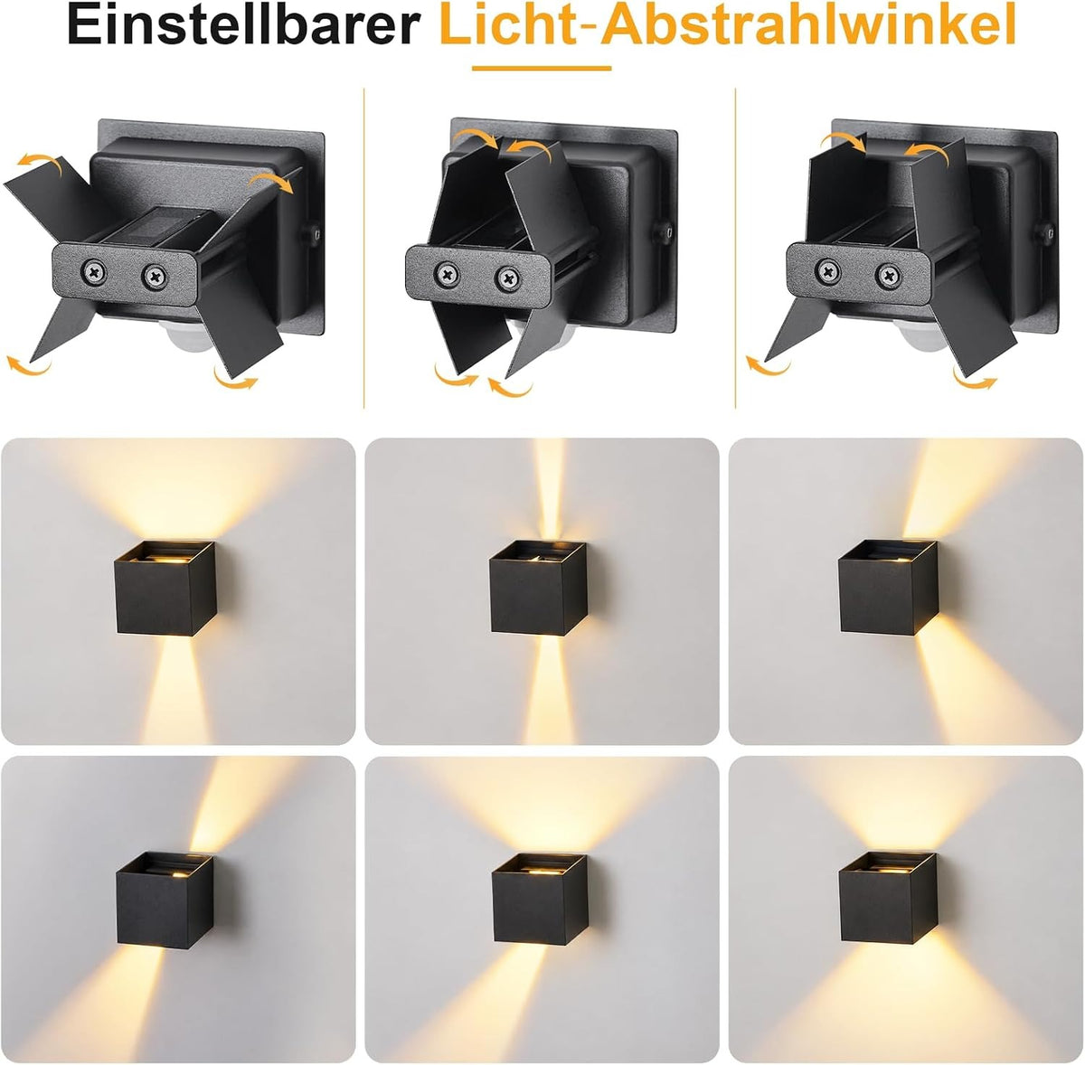 ZMH Außenwandleuchte mit Bewegungsmelder 4 Stück LED Aussenlampe 3000K