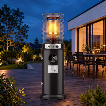 ZMH Heizstrahler Gas Outdoor 10 kW Terrassenstrahler Mit Rollen