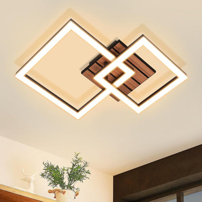 ZMH LED Deckenlampe Küche Deckenleuchte Schwarz in Holzoptik Küchenlampe