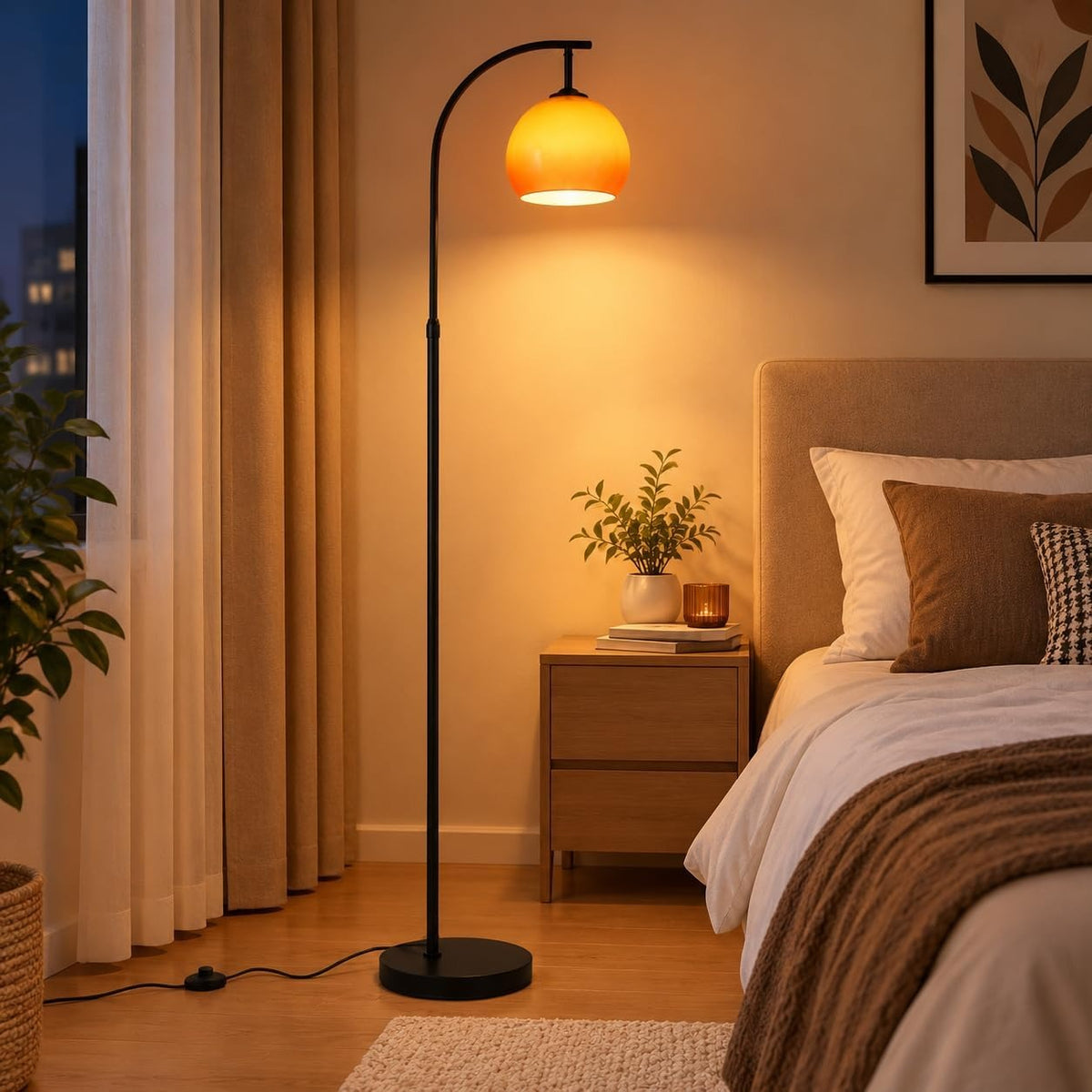 ZMH Bogenlampe Vintage Stehlampe Wohnzimmer Stehleuchte E27 Industrial