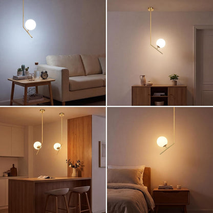 ZMH Gold Pendelleuchte Esstisch 1 Flammig Modern Hängelampe Schlafzimmer