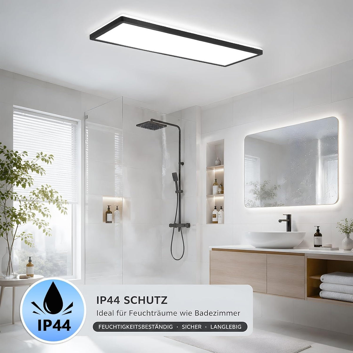 ZMH LED Deckenlampe Flach Weiß Deckenleuchte Rechteckige Küchenlampe