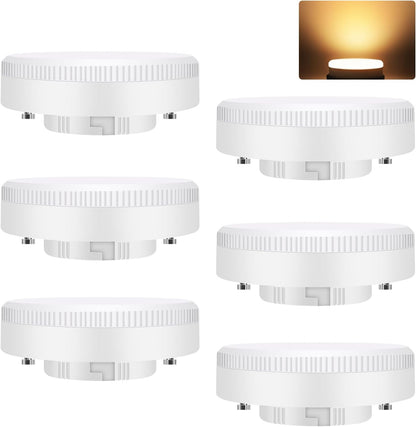 ZMH 6 Stück GX53 LED Leuchtmittel Warmweiß 3000K 74x25mm Ultra Flach 5W