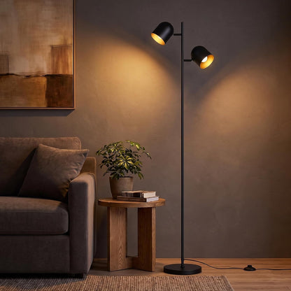 ZMH Stehlampe Wohnzimmer Standleuchte Schwarz Stehleuchte Vintage e14
