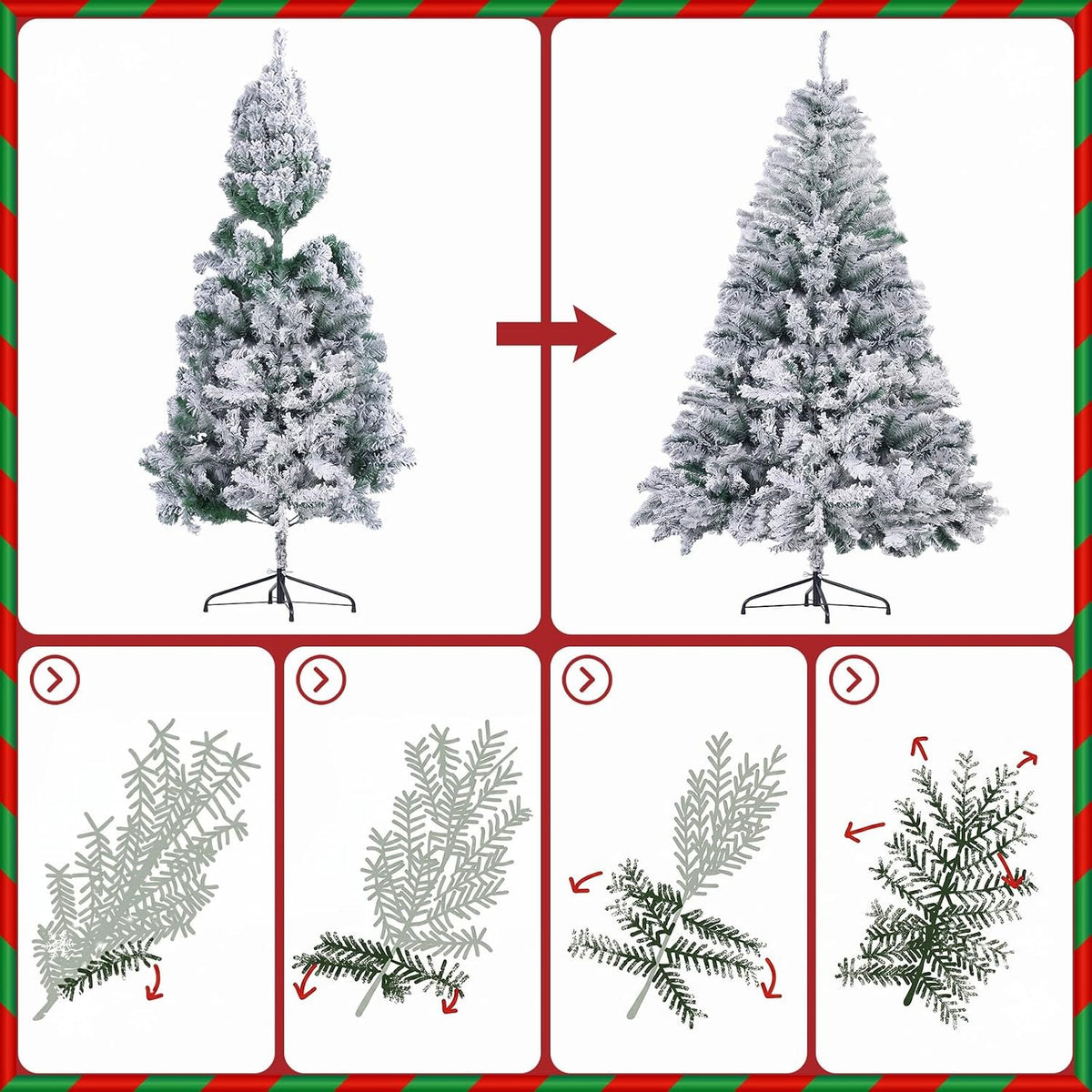 ZMH Künstlicher Weihnachtsbaum 210cm, Tannenbaum Künstlich PVC Christmas Tree