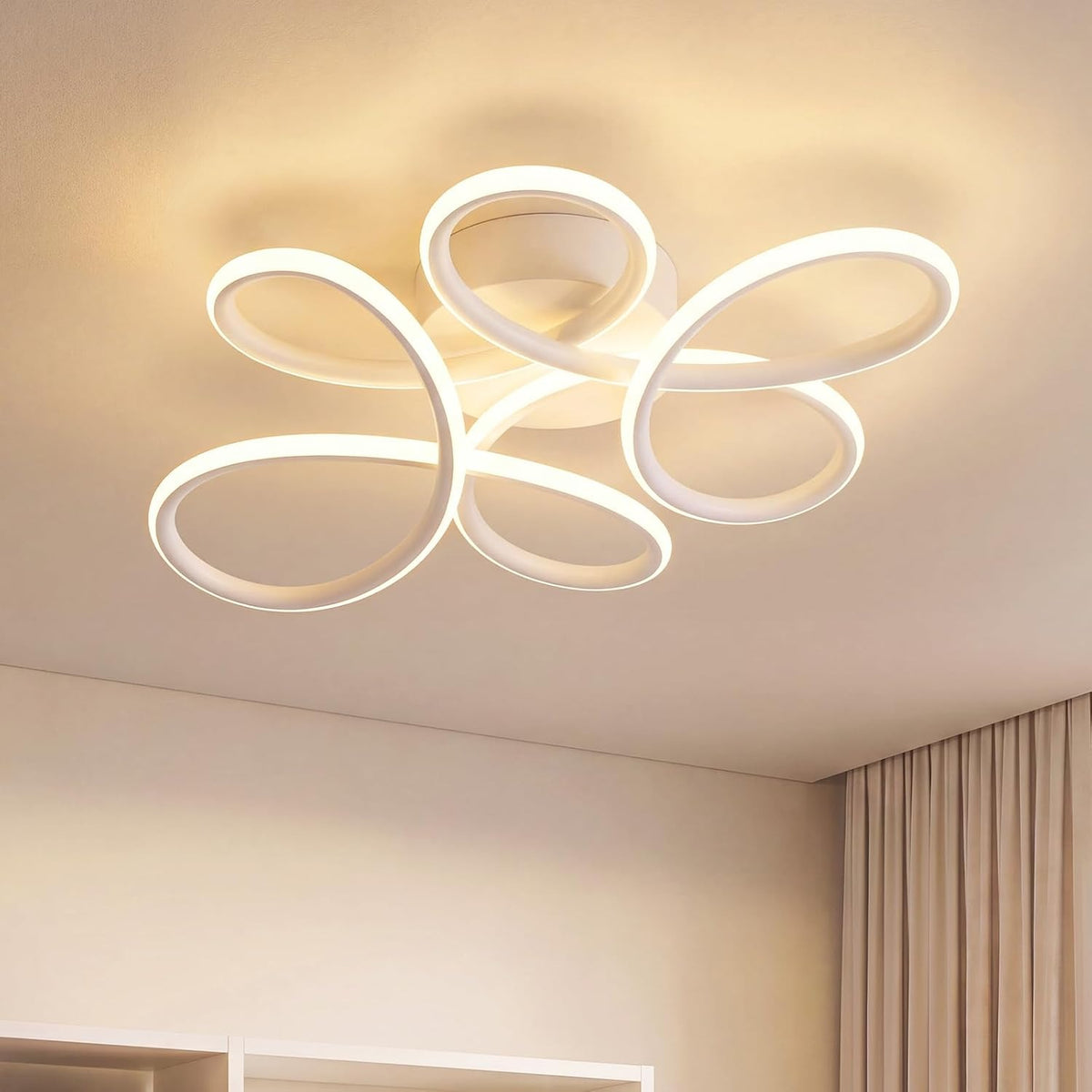 ZMH Deckenlampe Schlafzimmer LED Deckenleuchte 24W 3000K Schlafzimmerlampe
