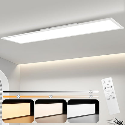 ZMH LED Deckenleuchte 100x25cm-120x30cm Deckenlampe Panel Stufenlos Dimmbar Weiß