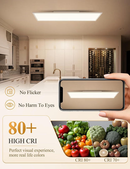 ZMH  LED Deckenleuchte 100x25cm-120x30cm Deckenlampe Panel Stufenlos Dimmbar Weiß