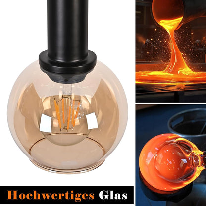 ZMH Pendelleuchte Esstisch Hängeleuchte Glas Hängelampe Vintage 4
