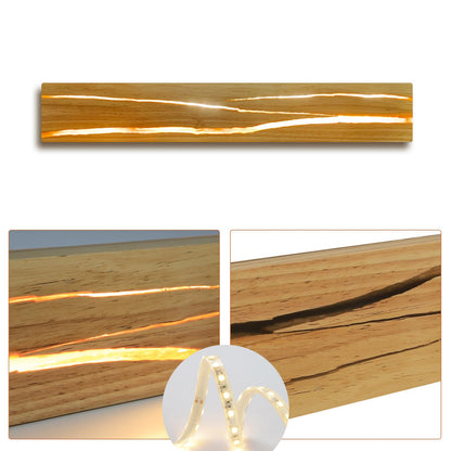 ZMH Wandlampe LED Wandleuchte Innen - Holz Modern Flurlampe 3000K Warmweiß 50CM Indirekt Wohnzimmerlampe 8W Bettlampe Flur Treppenhauslampe Wandbeleuchtung für Flur Treppenhaus Wohnzimmer Schlafzimmer